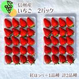 【紅ほっぺ】確定！！いちご厳選2種（各１パックずつ）　※紅ほっぺ＋（すずor星の煌めきor章姫orかおり野orおいCベリーorあまえくぼ　いずれか1種）　苺２パック６４０ｇ～８００ｇ いちご２品目６４０ｇ～８００ｇ 果物や野菜などのお取り寄せ宅配食材通販産地直送アウル