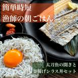 太刀魚の開きと釜揚げシラス丼セット(各4P) 太刀魚の干物4P、釜揚げシラス4P 果物や野菜などのお取り寄せ宅配食材通販産地直送アウル