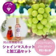 S-WN　花笑み農園　シャインマスカットと加工品セット（ピオーネワイン＆飲む酢） シャインマスカット1房＋2本セット（ワイン、飲む酢　各1本） 果物や野菜などのお取り寄せ宅配食材通販産地直送アウル