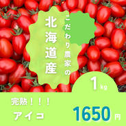 北海道産　ミニトマト　アイコ　秀品M 1キロ 1kg 果物や野菜などのお取り寄せ宅配食材通販産地直送アウル