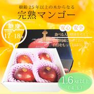 【産直アウル限定】【夏ギフト】樹齢25年以上の木からなる糖度約17～18度の完熟マンゴー【のし対応可】マンゴー4玉：1650g～1800g マンゴー4玉：1650g～1800g 果物や野菜などのお取り寄せ宅配食材通販産地直送アウル