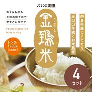 【金鵄米のパックごはん150g】ホタルも戻る天然の地下水で育てたお米 150g4個セット 果物や野菜などのお取り寄せ宅配食材通販産地直送アウル