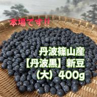 訳あり】丹波篠山産 黒大豆「丹波黒」400g （大小混合）☆産地直送☆令