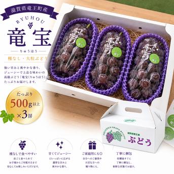 令和7年度秋田県産大豆リュウホウ箱込14㎏ 希少な大粒ぶどう】滋賀県竜王産 種なし「竜宝」500g以上・3房入り