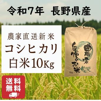 【農家直送】令和7年長野県安曇野市産コシヒカリ精米10kg 白米】コシヒカリ 10Kg 送料無料 令和7年 長野県産 新米 ｜ 米・穀物
