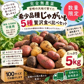 無農薬】希少品種じゃがいも5種贅沢食べ比べセット（デストロイヤー他