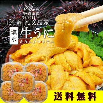 塩水生うに(キタムラサキウニ)100g×5個入 礼文島産 【送料無料】 100g×５個 魚介類/ウニ通販