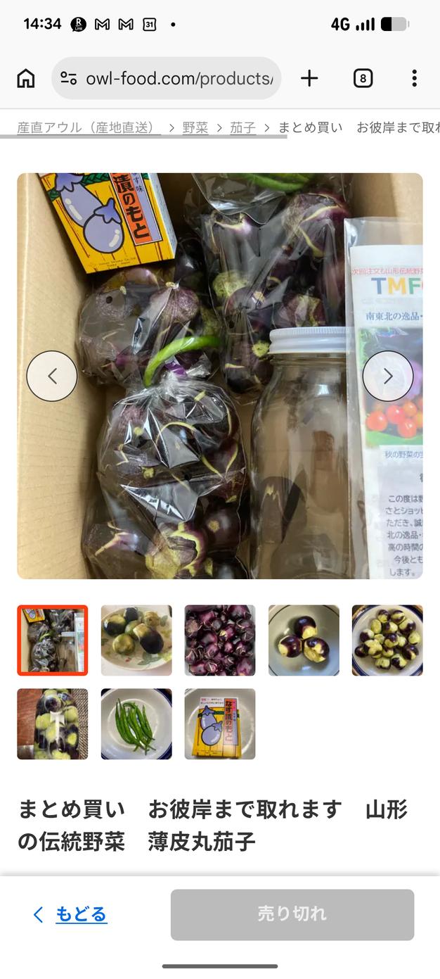 ふるさと山形 暑い夏にはこれ！山形の伝統野菜 薄皮丸茄子 漬物用